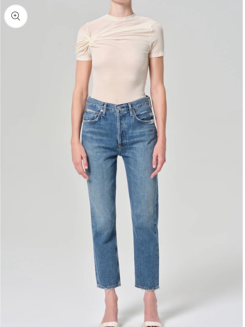 Agolde Riley High Rise Straight Crop Jeans Denim- Frequency 25